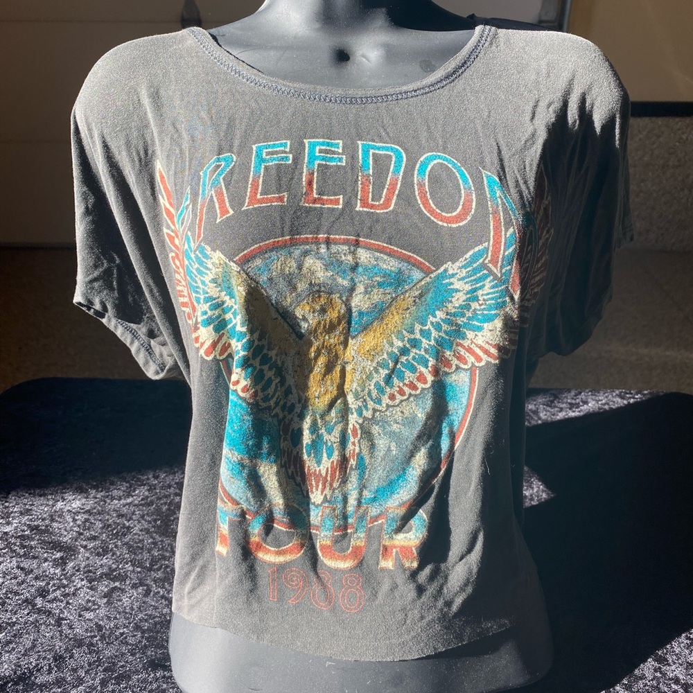 Graphic Tee with Eagle Design Freedom Tour 1988.